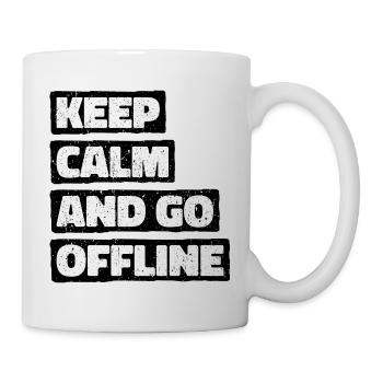 Keep Calm And Go Offline. Wandern Design - Tasse - Weiß - Rechts
