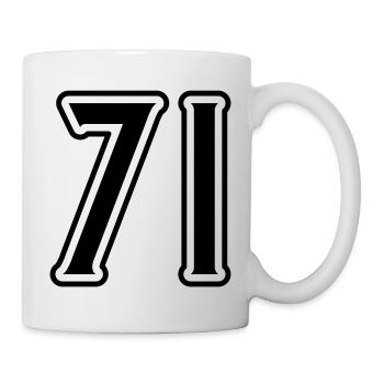 71 Zahl Symbol - Tasse - Weiß - Rechts