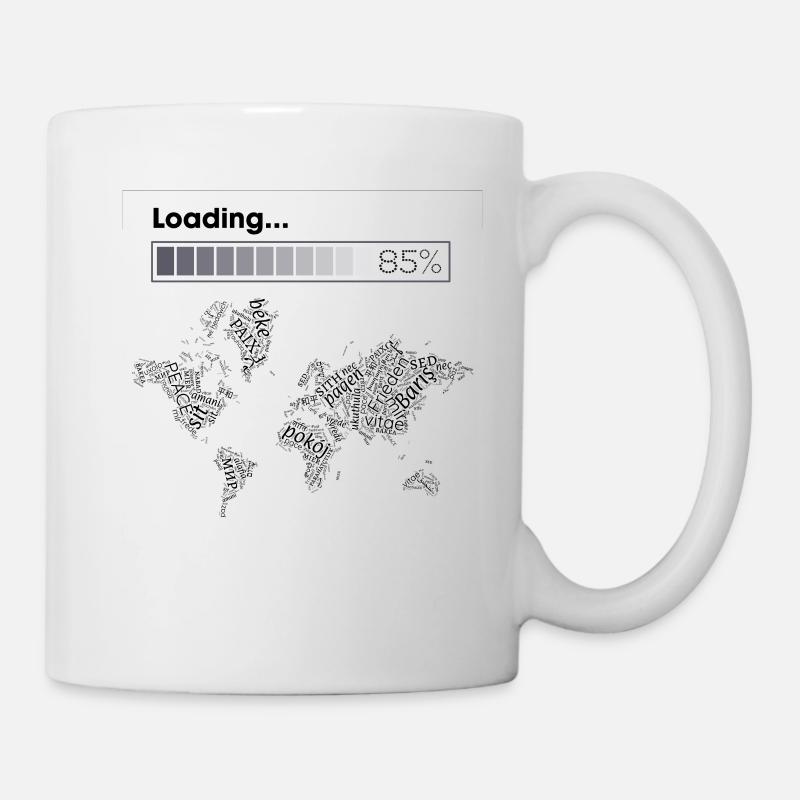 Fieden à 85% chargé - carte du monde - Mug blanc - blanc