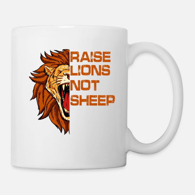 Élever, Lions, Pas, Moutons, - Mug blanc - blanc