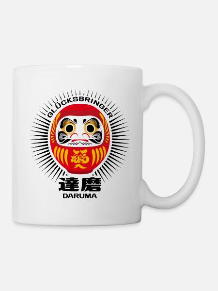 Daruma - Glücksbringer - Tasse - Weiß
