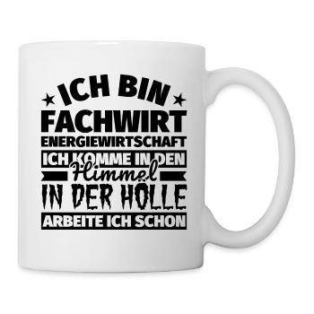 Fachwirt Energiewirtschaft Geschenk lustig Himmel - Tasse - Weiß - Rechts