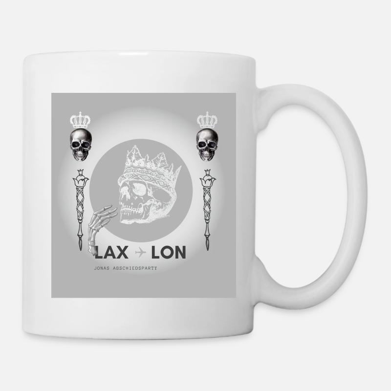 Reisender Skull in Silber - Tasse - Weiß