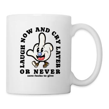 Middle finger cartoon sarcasm - Mug - white - Right