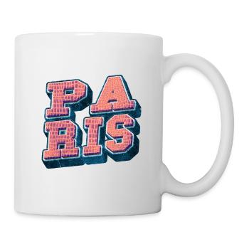 Paris France City Font Vintage Rétro - Mug blanc - blanc - Droite