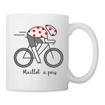 velo vélo vélos le tour cycliste maillot à pois - Mug blanc - blanc - Droite