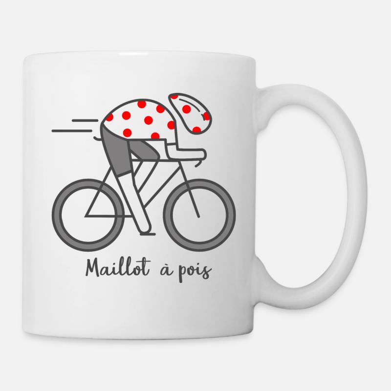 velo vélo vélos le tour cycliste maillot à pois - Mug blanc - blanc