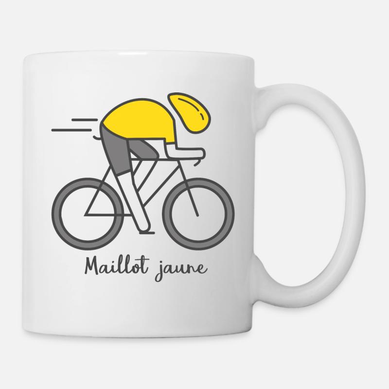 velo vélo vélos le tour cycliste maillot jaune - Mug blanc - blanc