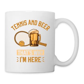 Tennis et bière Écrit Tennis Drôle Joueur de tennis - Mug blanc - blanc - Droite
