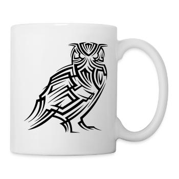 Eule Tribal Tattoo - Tasse - Weiß - Rechts