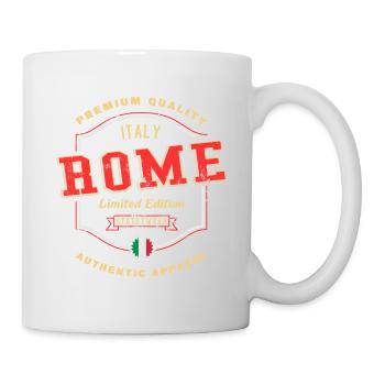 Rom Rome Italien Stadt Schrift Vintage Retro - Tasse - Weiß - Rechts