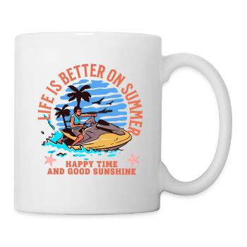 DAS LEBEN IST BESSER IM SOMMER - Tasse - Weiß - Rechts