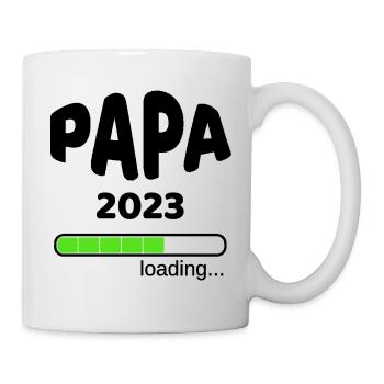 Papa 2023 Geburt Schwangerschaft Babypinkeln Idee - Tasse - Weiß - Rechts