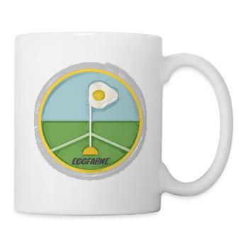 Eckfahne mit einem Spiegelei als Wimpel - Eggfahne - Tasse - Weiß - Rechts