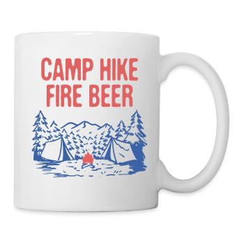 Camp Hike Fire Beer Camping Hiking Camper Hiker - Mug - white - Right