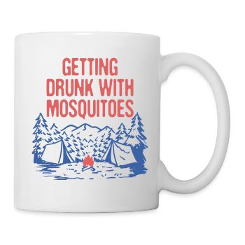 Se saouler avec des moustiques Camping Amateur de bière - Mug blanc - blanc - Droite