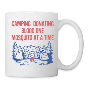 Don de sang un moustique Camping Camping drôle - Mug blanc - blanc - Droite