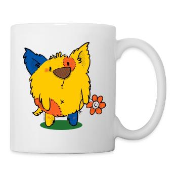 waiting for spring, Dibadoo with Flower - Mug - white - Right