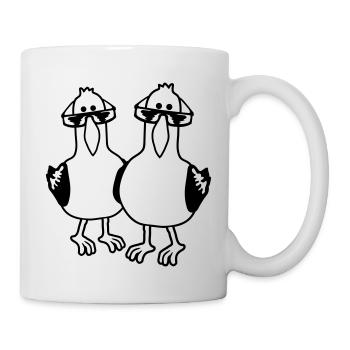 Cartoon 2 Seagull Friends - Mug - white - Right