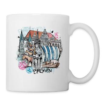 Bremen Illustration - Tasse - Weiß - Rechts