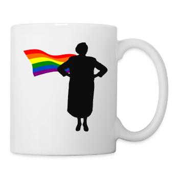 LGBT Flag Superheroine Grandma Lesbian Lesbian CSD - Mug - white - Right