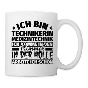 Technikerin Medizintechnik Geschenk lustig Himmel - Tasse - Weiß - Rechts