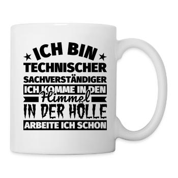 Technischer Sachverständiger Geschenk lustig Himme - Tasse - Weiß - Rechts