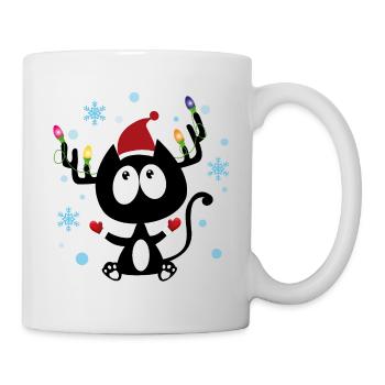Humor cat with Christmas garlands! - Mug - white - Right