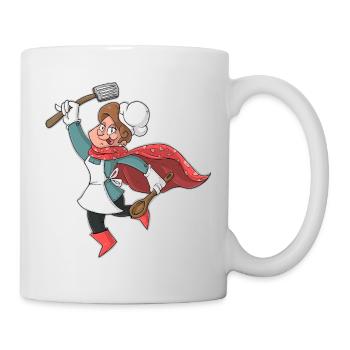 Cuisiner super-héroïne / Cuisiner super-héroïne - Mug blanc - blanc - Droite