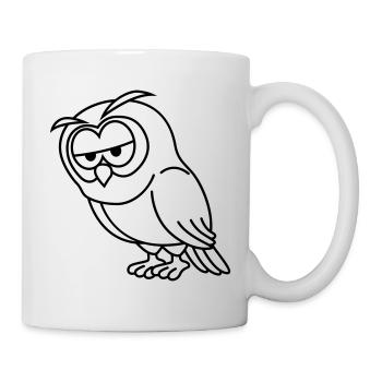Eule Comic - Tasse - Weiß - Rechts