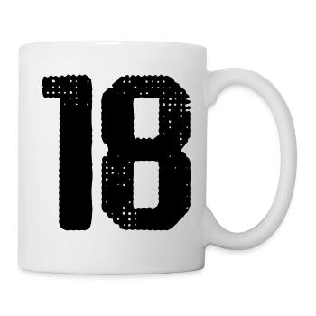 18 Zahl Trikot - Tasse - Weiß - Rechts