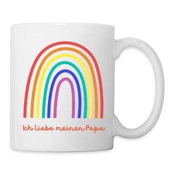 Regenbogen Pride Ich liebe meinen Papa - Tasse - Weiß - Rechts