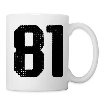 81 Zahl Trikot - Tasse - Weiß - Rechts