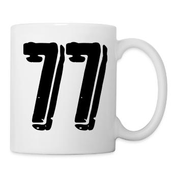 77 Zahl Trikot - Tasse - Weiß - Rechts