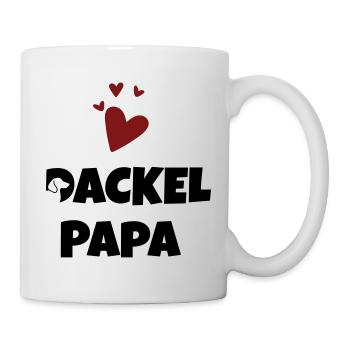 Dackel Papa Herz - Tasse - Weiß - Rechts