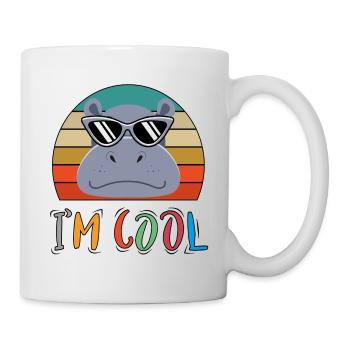 Baby Kind Sprüche Cool Flusspferd Nilpferd Retro - Tasse - Weiß - Rechts
