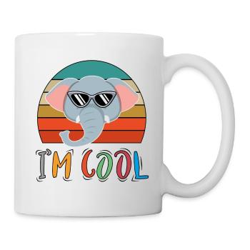 Baby Kind Sprüche Cool Elefant Retro - Tasse - Weiß - Rechts