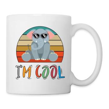 Baby Kind Sprüche Cool Elefant Retro - Tasse - Weiß - Rechts