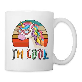 Baby Kind Sprüche Cool Einhorn Unicorn Retro - Tasse - Weiß - Rechts