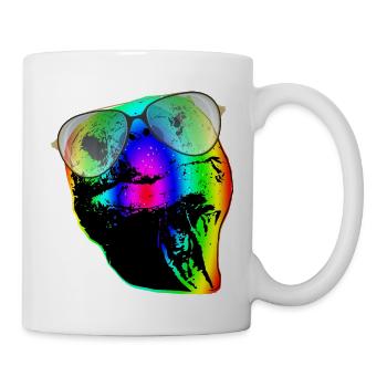 Schildkröte Sonnenbrille Schildkröten Regenbogen - Tasse - Weiß - Rechts