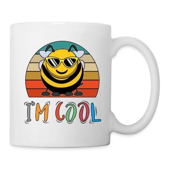 Baby Kind Tiere Cool Retro Biene - Tasse - Weiß - Rechts
