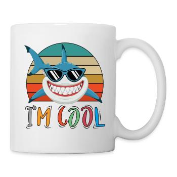 Baby Kinder Hai Fisch Tiere Lustig Sonnenbrille - Tasse - Weiß - Rechts