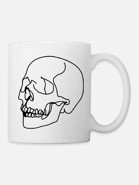 Crâne Oneline - Mug blanc - blanc