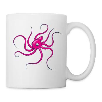 Oktopus lila - Tasse - Weiß - Rechts
