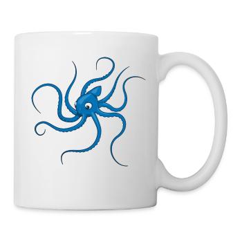 Oktopus blau - Tasse - Weiß - Rechts