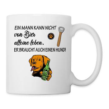 Hunde und Bier Liebhaber alles für einen Mann - Tasse - Weiß - Rechts