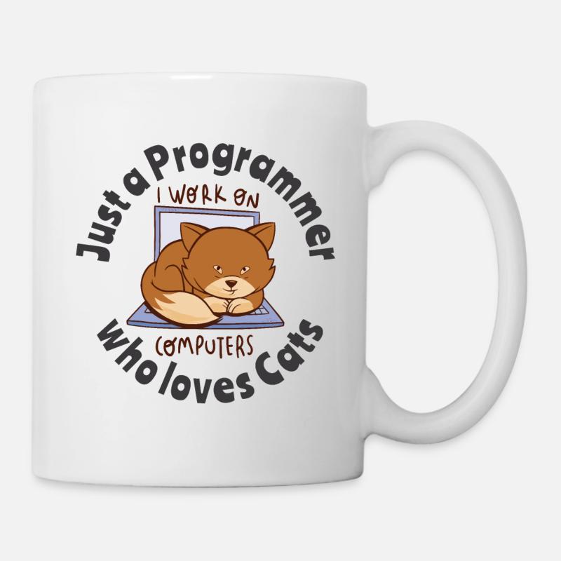 Nur ein Programmierer, der Katzen liebt - Tasse - Weiß