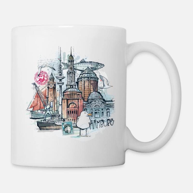 Illustrazione di Amburgo - Tazza - bianco