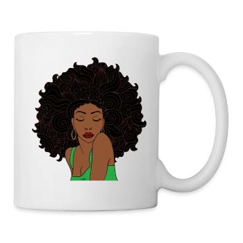 Sexy Afro Woman Silhouette T-Shirt - Tasse - Weiß - Rechts