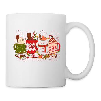 Weihnachtskaffee, Weihnachtsfeier, Weihnachtsstimmung - Tasse - Weiß - Rechts